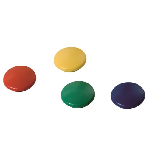 4 Aimants - 3,2 Cm De Diamètre - Couleurs Assorties
