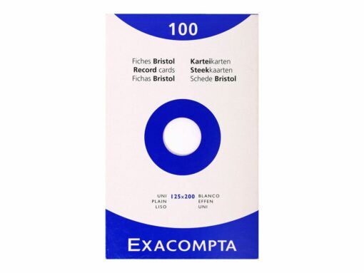100 Fiches Bristol - 12,5 X 20 Cm - Unies - Non Perforées - Blanc