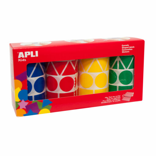 4 Rouleaux Gommettes Multiformes - Coloris Assortis