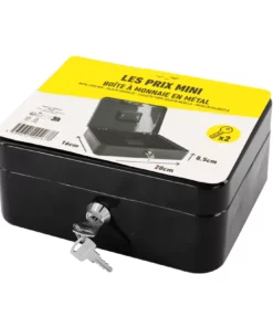 Les Prix Mini - Caisse à monnaie - 8 compartiments - 20 x 16 x 9 cm - noir